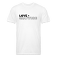 Love + Gratitude Fitted Cotton/Poly T-Shirt by Next Level - white