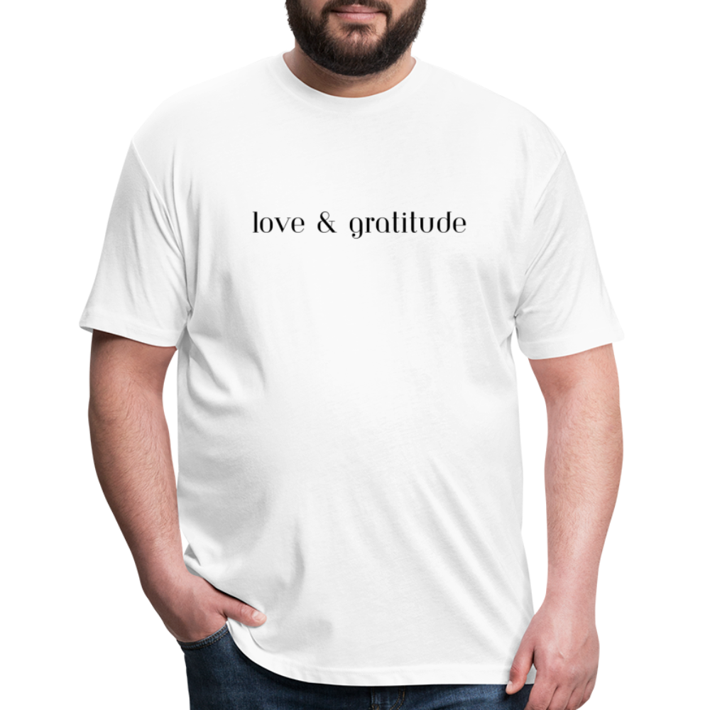 Love & Gratitude Fitted Cotton/Poly T-Shirt - white
