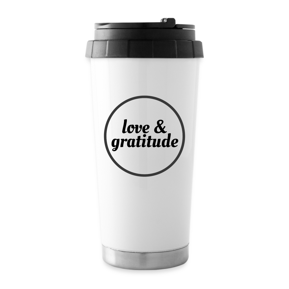 Love & Gratitude Travel Mug - white