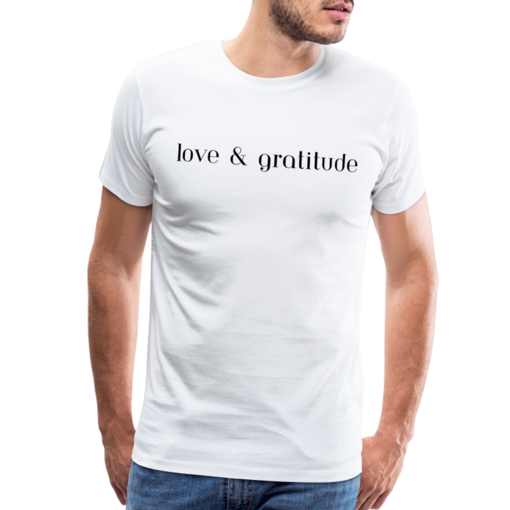 Men's Premium Love & Gratitude T-Shirt - white