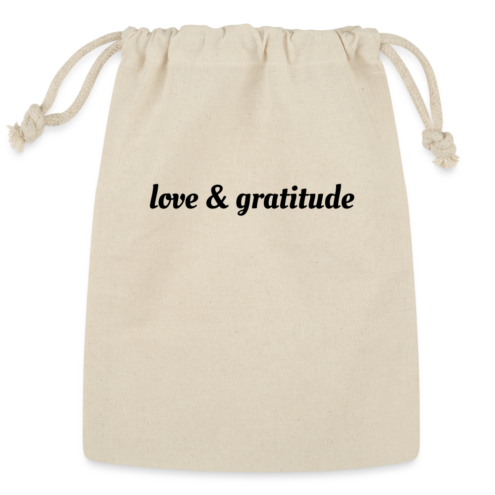 Love & Gratitude Reusable Gift Bag - Natural