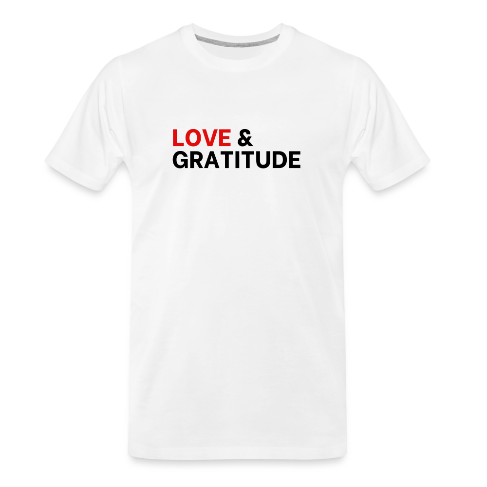 Love & Gratitude Men’s Premium Organic T-Shirt - white