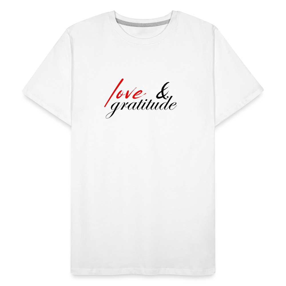 Love & Gratitude Men’s Premium Organic T-Shirt - white