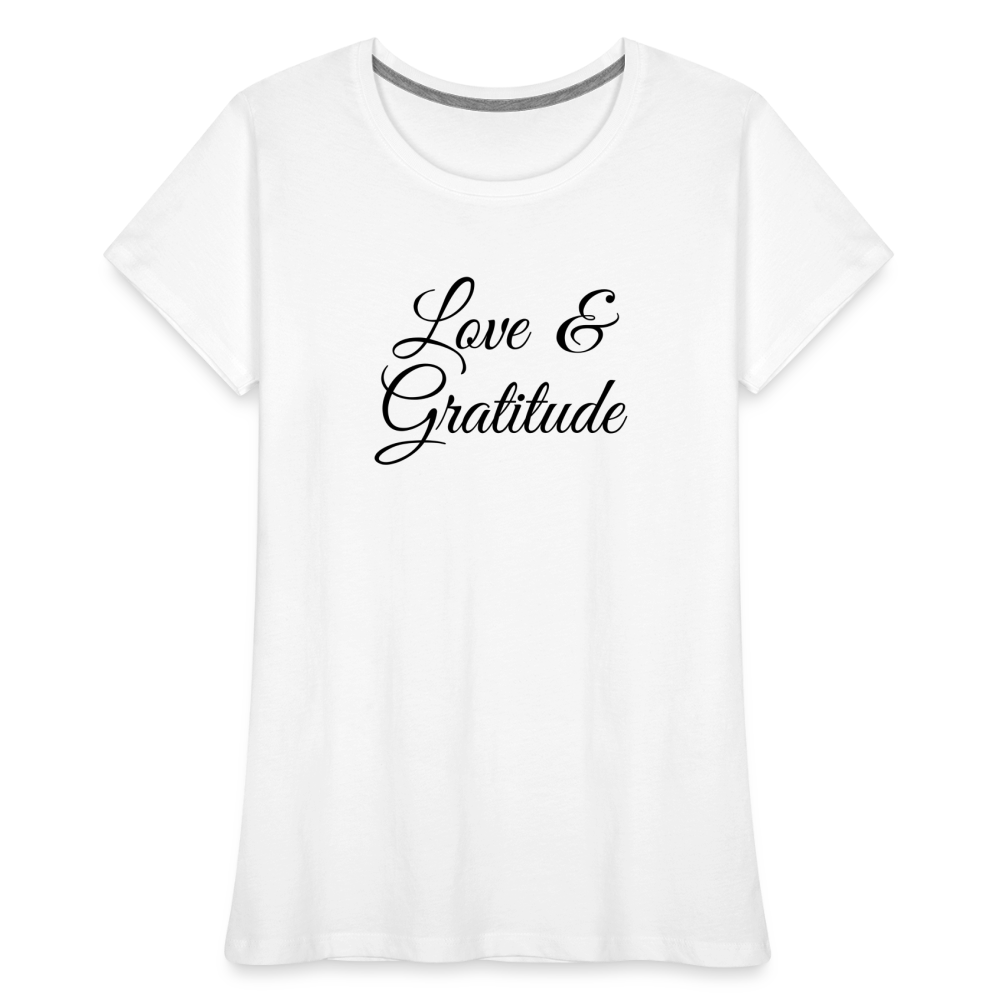 Love & Gratitude Women’s Premium Organic T-Shirt - white