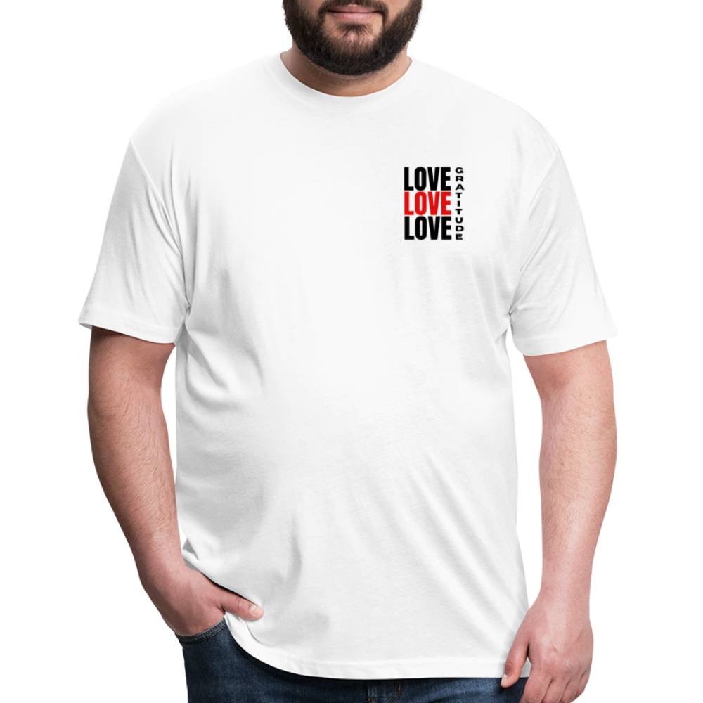 Love Gratitude Fitted Cotton/Poly T-Shirt by Next Level - white