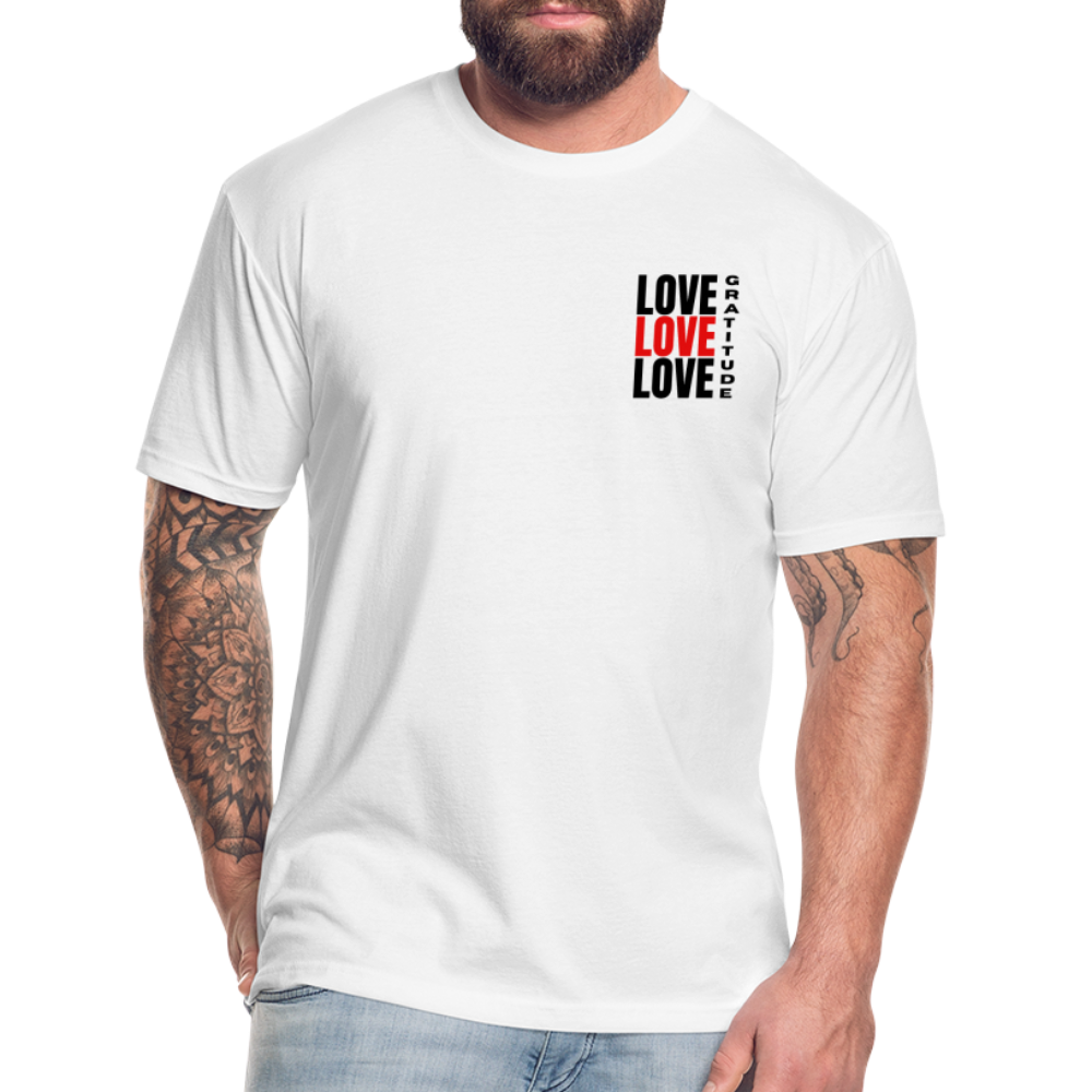 Love Gratitude Fitted Cotton/Poly T-Shirt by Next Level - white
