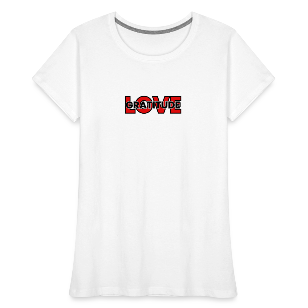 Love Gratitude Women’s Premium Organic T-Shirt - white